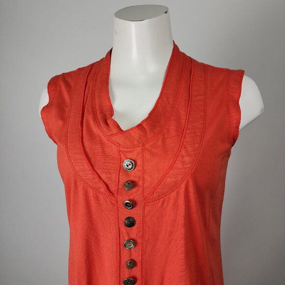 Neon Buddha Orange Cotton Sleeveless Dress Size S - Picture 2 of 8